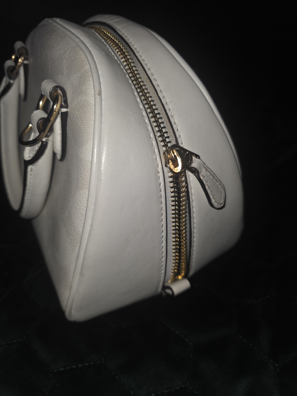 Coach Sydney Satchel Glaxier White Signature Dome Satchel Bag Purse - Picture 6 of 12
